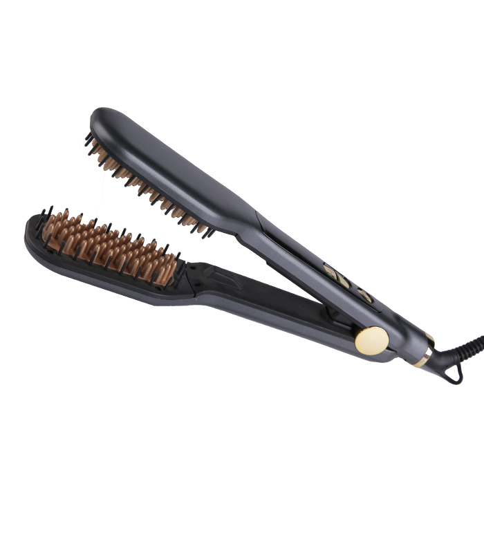 Hot Comb Ceramic Hair Straightener Brush with Private Label ZR-1005 hair curler brush comb